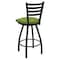 Holland Bar Stool Co 30" Swivel Bar Stool, Black Wrinkle, Canter Green Seat X410 - alternate 2